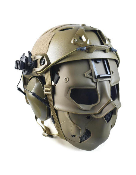 Casco Táctico Hdlsina con Máscara y Auriculares 27,99x21,95cm