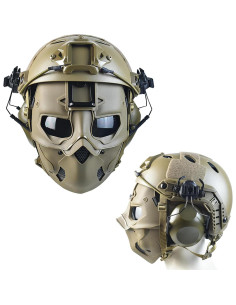 Casco Táctico Hdlsina con Máscara y Auriculares 27,99x21,95cm 2