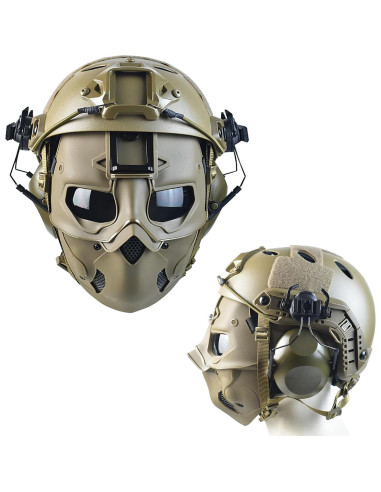 Casco Táctico Hdlsina con Máscara y Auriculares 27,99x21,95cm