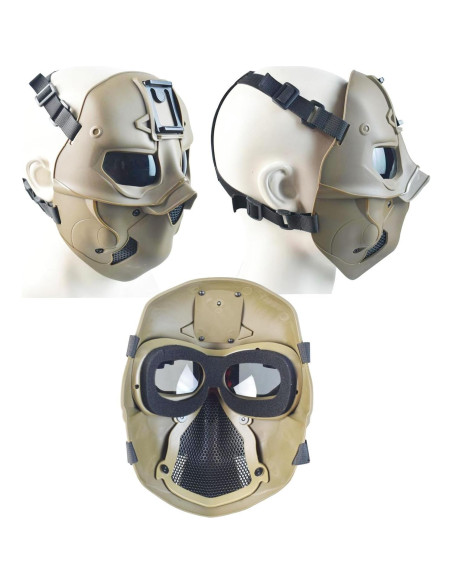 Casco Táctico Hdlsina con Máscara y Auriculares 27,99x21,95cm