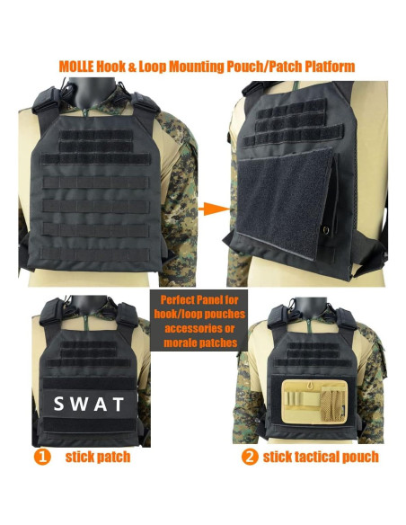 Panel MOLLE ROCOTACTICAL Gancho y Bucle 25x15 cm TAN