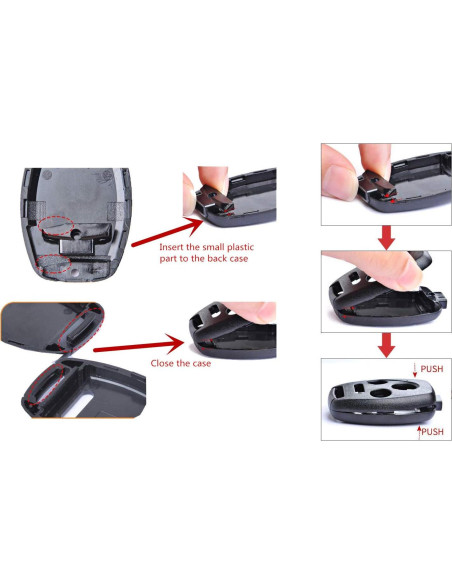 Funda de llave Honda CRV Civic Pilot 2+1 botones Negra