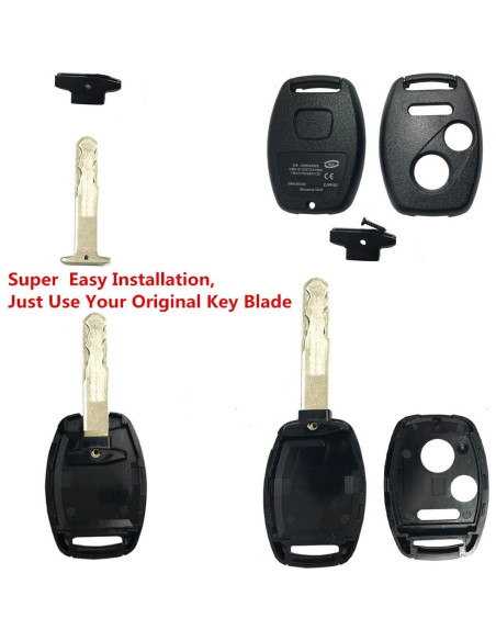 Funda de llave Honda CRV Civic Pilot 2+1 botones Negra