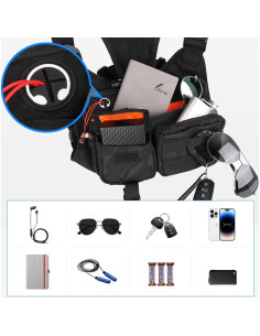 Bolsa de Pecho DEYACE Negra para Hombres, Resistente al Agua 2