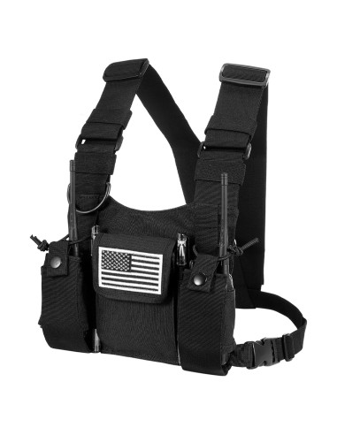 Arnés de Pecho abcGoodefg para Radio Bidireccional Negro