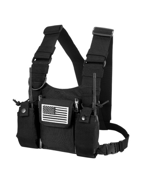 Arnés de Pecho abcGoodefg para Radio Bidireccional Negro