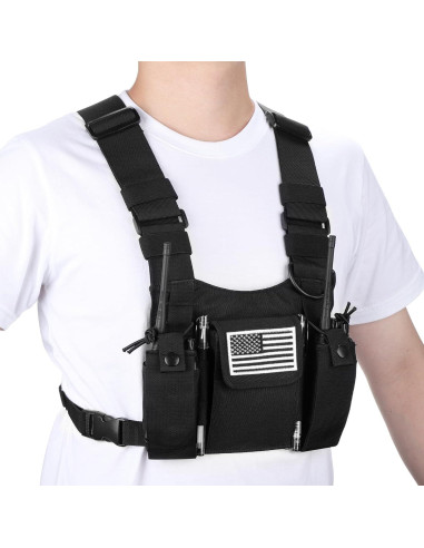 Arnés de Pecho abcGoodefg para Radio Bidireccional Negro