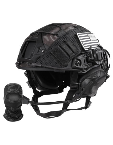 Casco Táctico Tumhuts con Auriculares y Máscara Facial