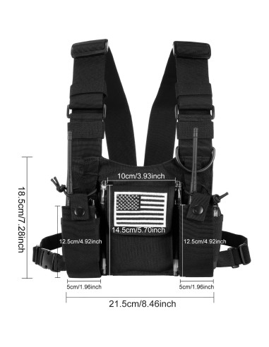 Arnés de Pecho abcGoodefg para Radio Bidireccional Negro