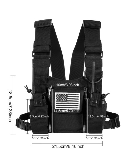 Arnés de Pecho abcGoodefg para Radio Bidireccional Negro