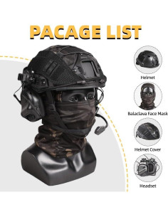 Casco Táctico Tumhuts con Auriculares y Máscara Facial 2
