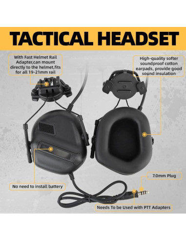 Casco Táctico Tumhuts con Auriculares y Máscara Facial