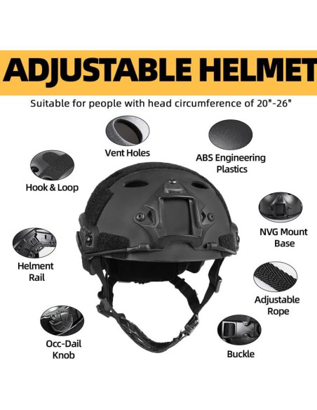 Casco Táctico Tumhuts con Auriculares y Máscara Facial