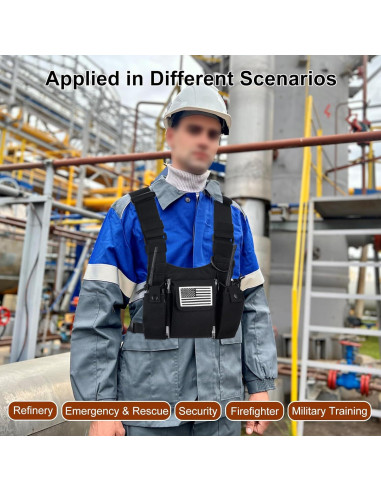 Arnés de Pecho abcGoodefg para Radio Bidireccional Negro