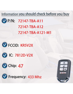 Llavero inteligente SUPALAND KR5V2X para Honda Civic 2016-2021 2