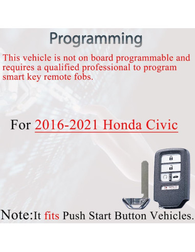 Llavero inteligente SUPALAND KR5V2X para Honda Civic 2016-2021