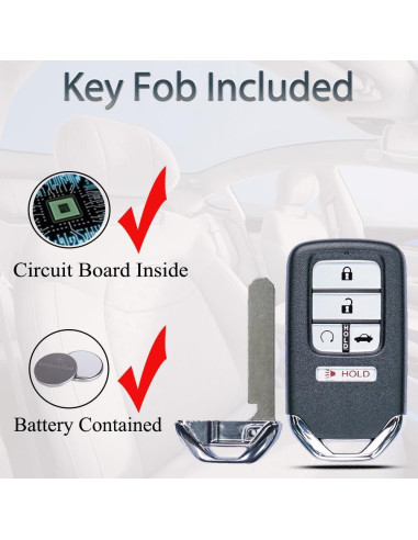 Llavero inteligente SUPALAND KR5V2X para Honda Civic 2016-2021