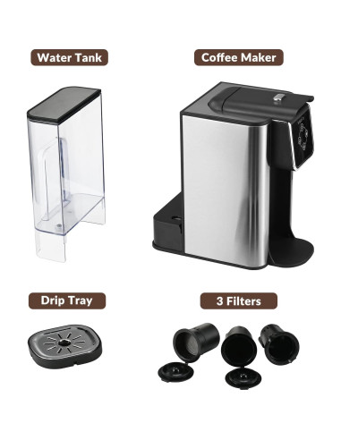 Cafetera Mecity 3 en 1 KC101, 1.5L, Rápida y Automática