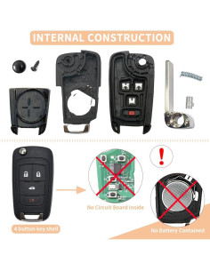 Funda de control remoto 4 botones para Chevy Buick GMC 2