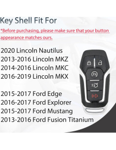 Funda de llavero Ford Mustang Fusion 2015-2017 5 botones 2