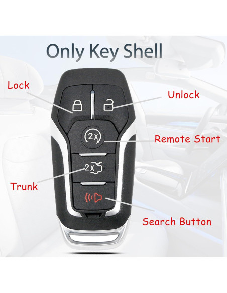 Funda de llavero Ford Mustang Fusion 2015-2017 5 botones