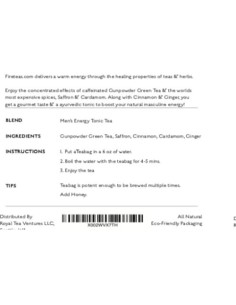 Té Energético para Hombres FIRE TEAS - Verde Gunpowder 34g 2