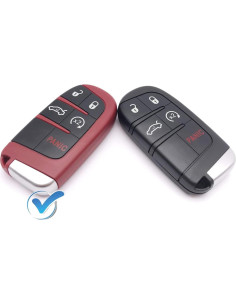 Cubierta de llave 5 botones Horande para Dodge y Jeep Roja 2