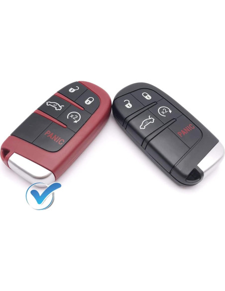 Cubierta de llave 5 botones Horande para Dodge y Jeep Roja