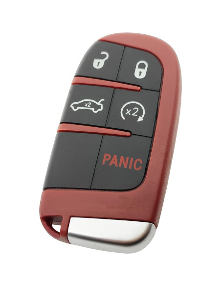 Cubierta de llave 5 botones Horande para Dodge y Jeep Roja