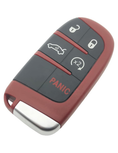 Cubierta de llave 5 botones Horande para Dodge y Jeep Roja