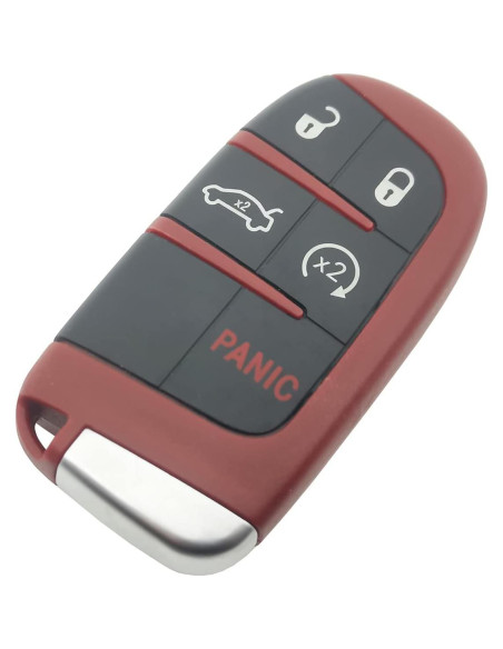 Cubierta de llave 5 botones Horande para Dodge y Jeep Roja