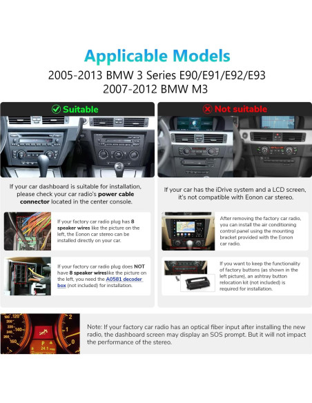Eonon Estéreo 9'' CarPlay para BMW Serie 3 2005-2011