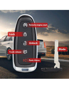 Llavero remoto inteligente Ford Escape 2013-2016 5 botones 2