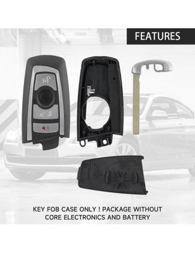 Carcasa de Llave Fob Reemplazo YOLLKY para BMW 1-7