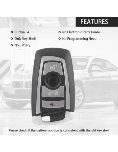 Carcasa de Llave Fob Reemplazo YOLLKY para BMW 1-7