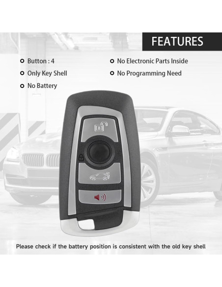 Carcasa de Llave Fob Reemplazo YOLLKY para BMW 1-7
