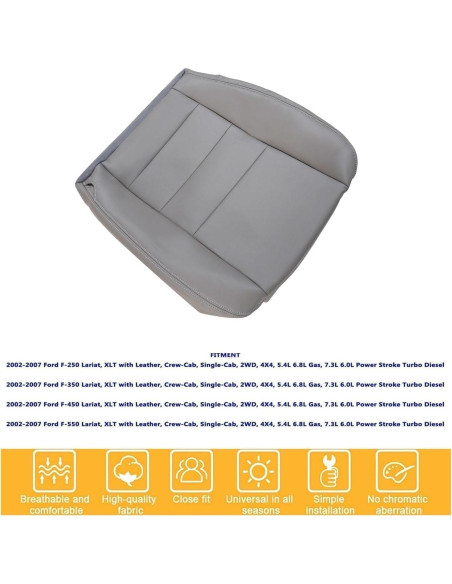 Cubierta de Asiento de Cuero GXARTS Gris Flint para Ford