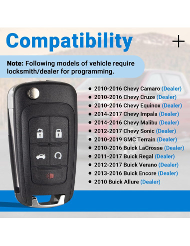 Llave remota Chevrolet 5 botones OHT01060512 2010-2019