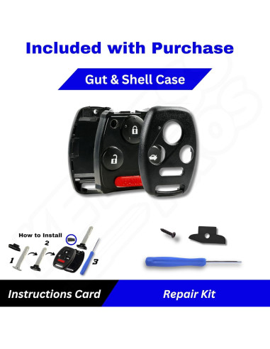 Carcasa de Llave Honda KEYLESSPROS 4 Botones Sin Corte