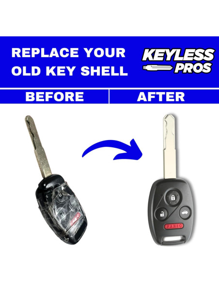 Carcasa de Llave Honda KEYLESSPROS 4 Botones Sin Corte