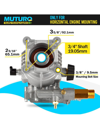 Bomba de Lavadora a Presión MUTURQ 3/4" 2600-3000 PSI 2.5 GPM