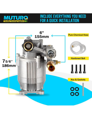 Bomba de Lavadora a Presión MUTURQ 3/4" 2600-3000 PSI 2.5 GPM