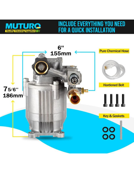 Bomba de Lavadora a Presión MUTURQ 3/4" 2600-3000 PSI 2.5 GPM