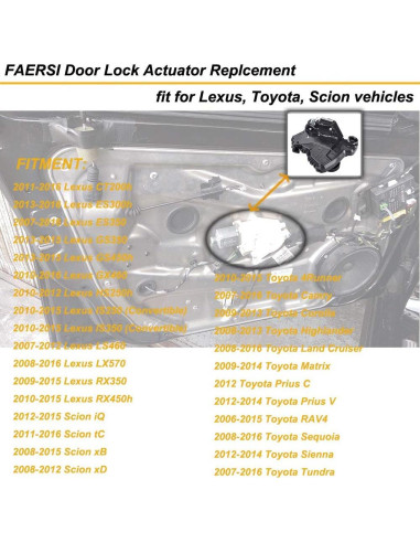 Actuador de Cerradura de Puerta FAERSI 931-403 para Toyota