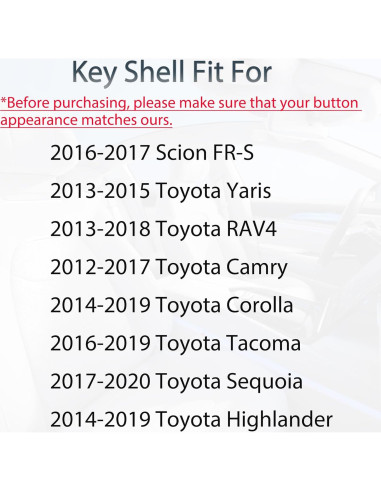 Funda de Llave Toyota Camry Corolla RAV4 2012-2019 SUPALAND