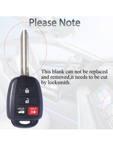 Funda de Llave Toyota Camry Corolla RAV4 2012-2019 SUPALAND