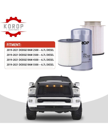 Juego de Filtro de Combustible KOROP para Dodge Ram 6.7L 2019-2022