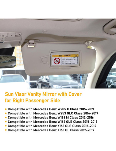 Tapa Espejo Parasol Abodvu Beige Claro para Mercedes Benz