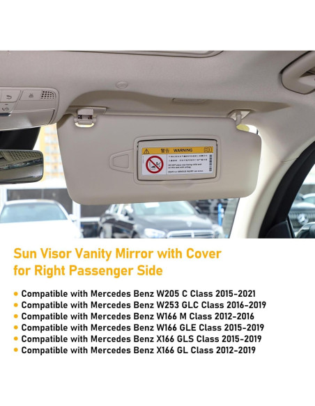 Tapa Espejo Parasol Abodvu Beige Claro para Mercedes Benz