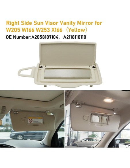 Tapa Espejo Parasol Abodvu Beige Claro para Mercedes Benz